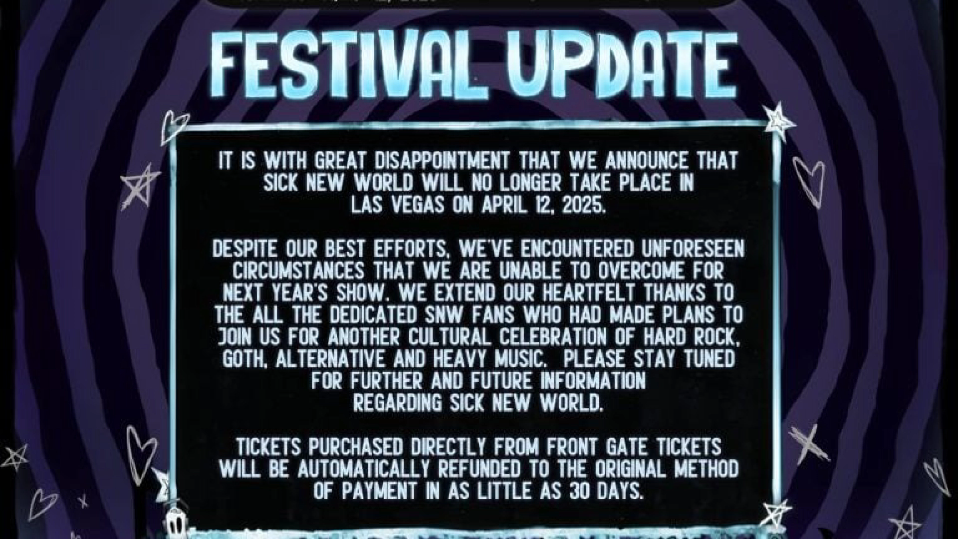 Festival Canceled: Sick New World 2025 Won’t Happen